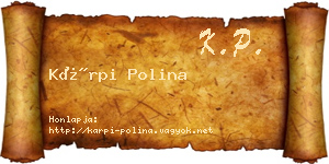 Kárpi Polina névjegykártya